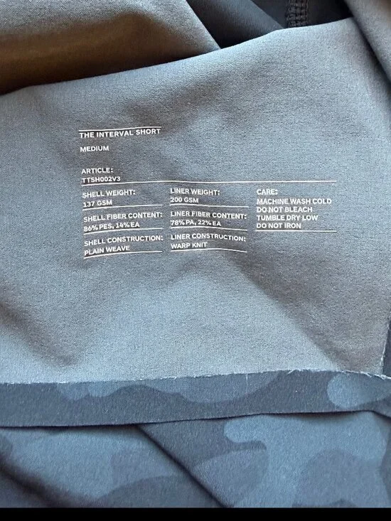 Ten Thousand Interval Short – 9in Inseam – Liner – Medium – Black Camo - Picture 3 of 3